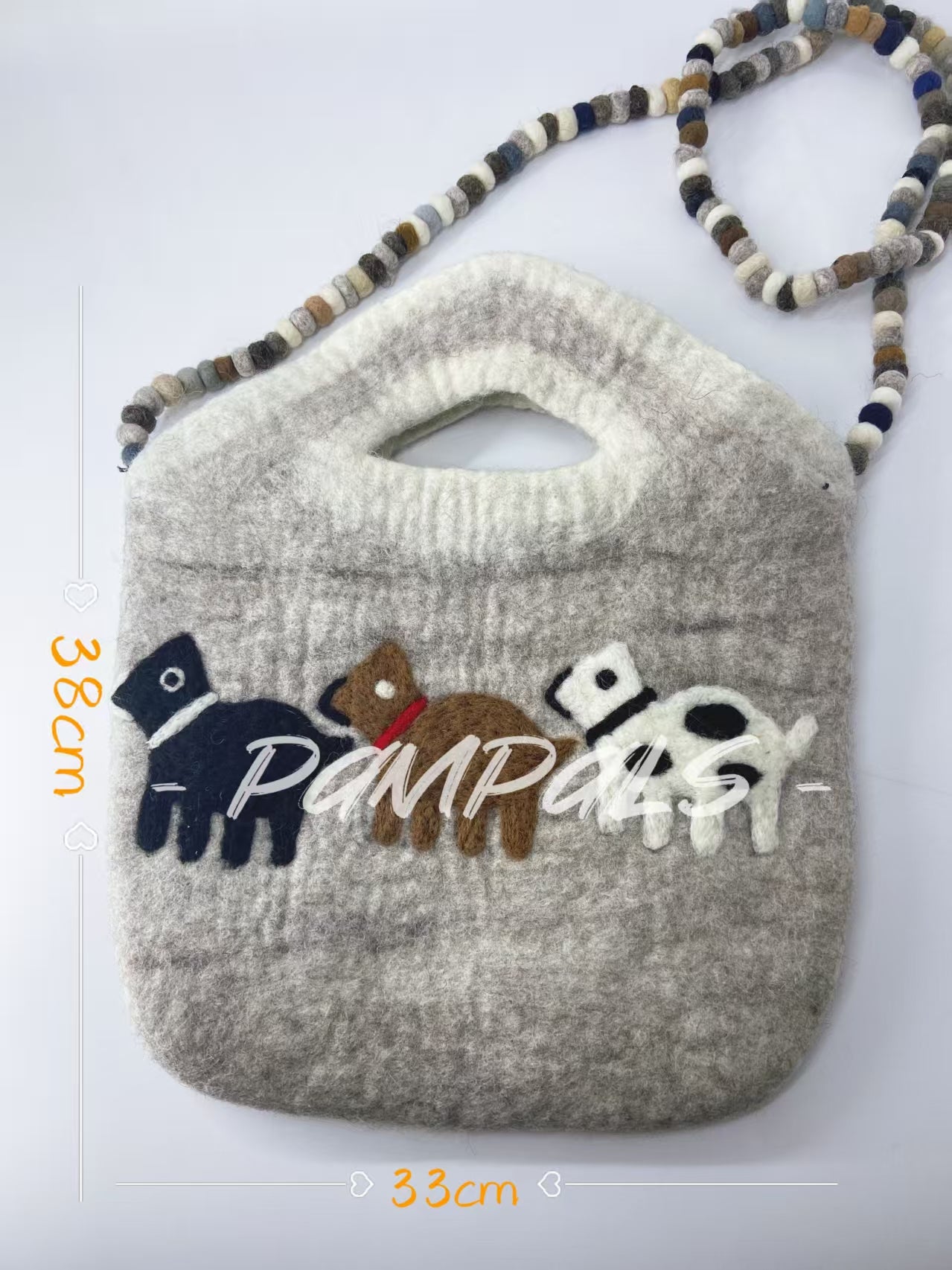 handmade wool felt messenger bag